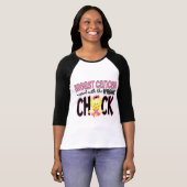 T-shirt Cancer du sein sali avec le poussin faux (Devant entier)