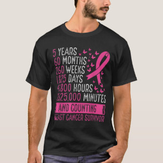T-shirt Cancer du sein Sensibilisation des survivants 5 an