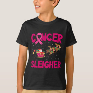 T-shirt Cancer du sein Sleighter Noël Père Noël Sleigh Rei