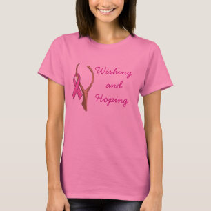 T-shirt Cancer du sein Wishbone avec la chemise rose de