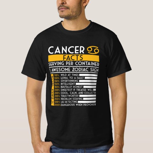 T-shirt Cancer Faits Zodiac Horoscope Drôle Astrologie Sta (Devant)