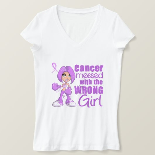 T-shirt Cancer Général Messagé Avec Une Fille Mauvaise (Design devant)