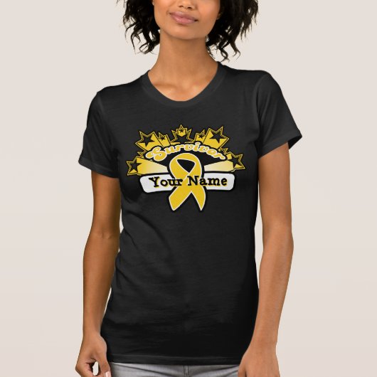 T-shirt Cancer nommé fait sur commande d'enfance de (Devant)