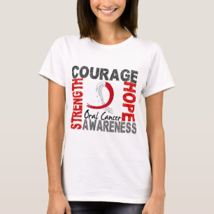 T-shirt Cancer oral d'espoir de courage de force