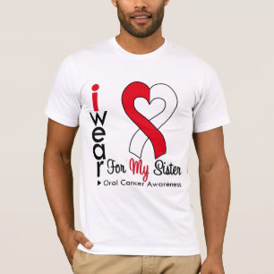 T-shirt Cancer oral je porte le ruban pour ma soeur