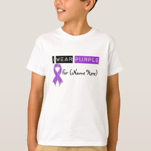 T-shirt Cancer pancréatique de ruban pourpre d'usage de l