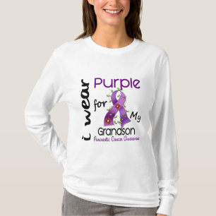 T-shirt Cancer pancréatique je porte le pourpre pour mon