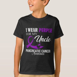 T-shirt Cancer Pancréatique Je Porte Violet Pour Mon Oncle