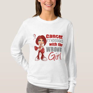T-shirt Cancer principal de cou sali avec Girl.png faux