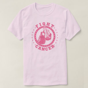 T-shirt Cancer rose de combat de gants de boxe