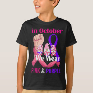 T-shirt Cancer Ruban Rose Violet Violence Domestique
