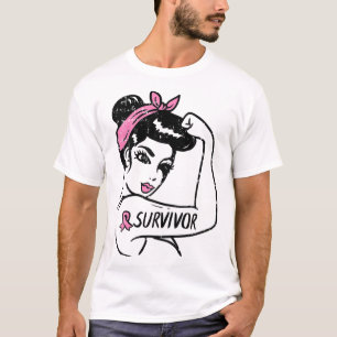 T-shirt Cancer Survivante Rosie Riveter Sensibilisation ro