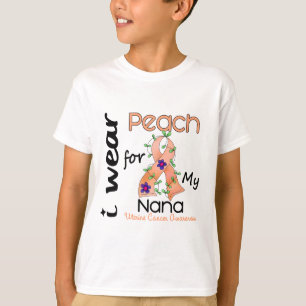 T-shirt Cancer utérin je porte la pêche pour ma Nana 43
