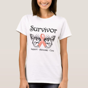 T-shirt Cancer utérin Survivant Floral Deco