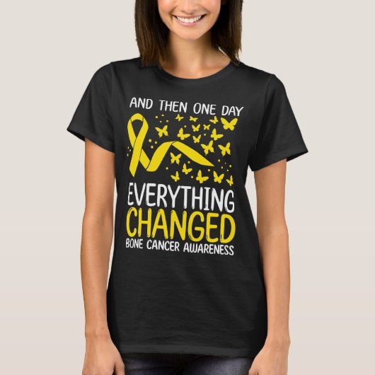 T-shirt Cancer Warrior Ribbon Bone Cancer Awareness (Devant)