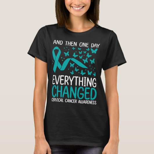 T-shirt Cancer Warrior Ribbon Cervical Cancer Awareness (Devant)