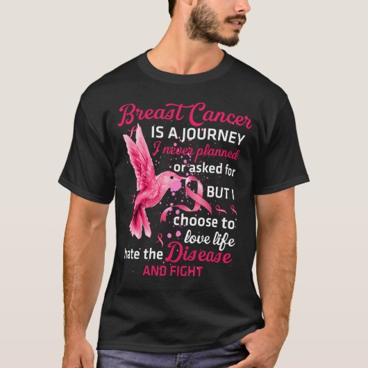 T-shirt Cancer Warrior Tee, Hummingbird Cancer du sein (Devant)