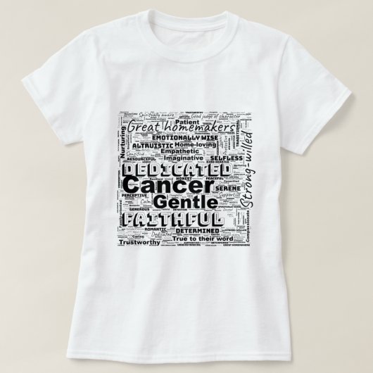 T-shirt Cancer Zodiac Mot Cloud Inspiration Femmes (Design devant)