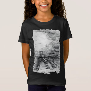 T-Shirt Cancun Beach noir et blanc nuageux