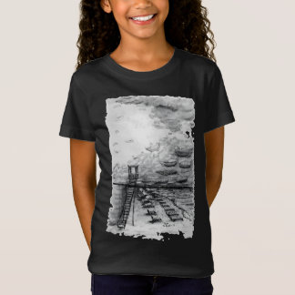 T-Shirt Cancun Beach noir et blanc nuageux