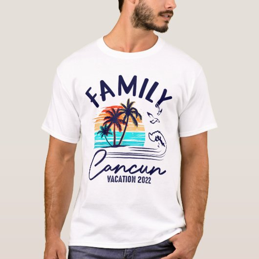 T-shirt CANCUN MEXICO 2022 Famille de jumelage de plage de (Devant)