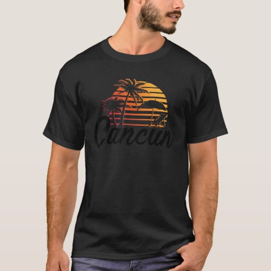 T-shirt Cancun Mexico Beach Palm Tree Destination Gi (Devant)