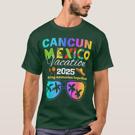 T-shirt Cancun Mexico Vacation Beach 2025 Trip Group Squad (Devant)