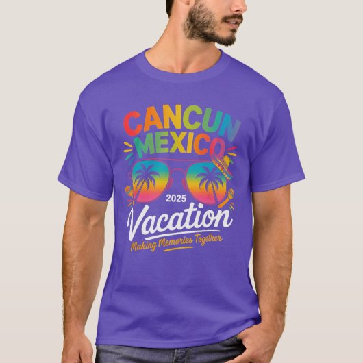 T-shirt Cancun Mexico Vacation Beach 2025 Trip Group Squad (Devant)