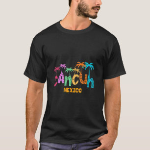 T-shirt Cancun Mexique drôle Palmier Typographie Colorée