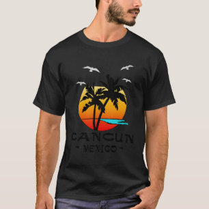 T-shirt Cancun Mexique Plage Palmiers de mer des Caraïbes 