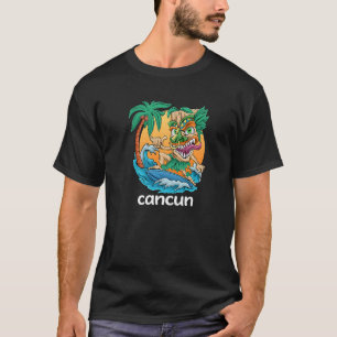 T-shirt Cancun Mexique Surf Tiki Beach Vacances Hommes gar