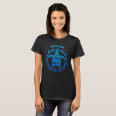 T-shirt Cancun Ocean Blue Tribal Turtle (Devant entier)