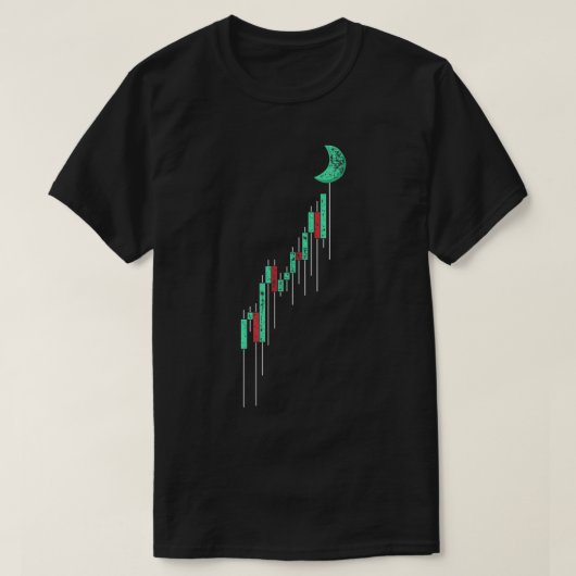 T-shirt Candlestick Chart To The Moon (Design devant)
