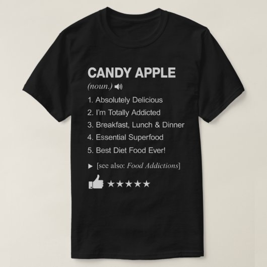 T-shirt Candy Apple Définition Signifiant Drôle (Design devant)