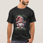 T-shirt Candy Cane And Gnomie Graphic Coming Gnome For Chr (Devant)