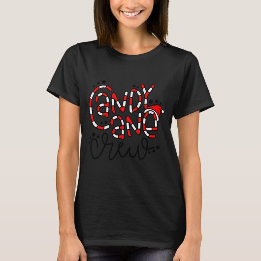 T-shirt Candy Cane Crew Christmas Xmas Love Candy Boys Gir (Devant)