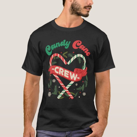 T-shirt Candy Cane Crew Family Christmas Squad Matching Ca (Devant)