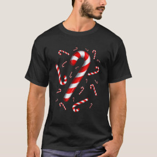 T-shirt Candy Cane Merry and Bright Red and White Candy Co