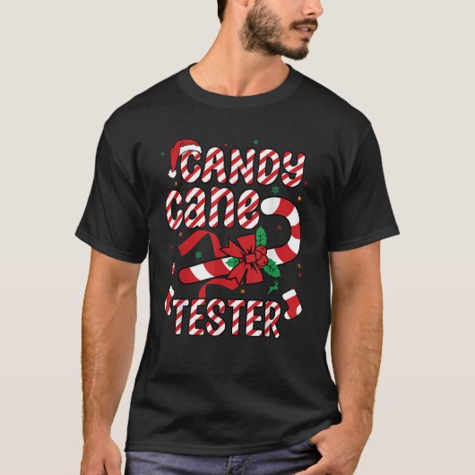 T-shirt Candy Cane Tester Tee Funny Christmas 2024 Holiday (Devant)