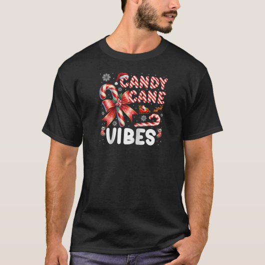 T-shirt Candy Cane Vibes Funny Christmas Candy Lovers Matc (Devant)