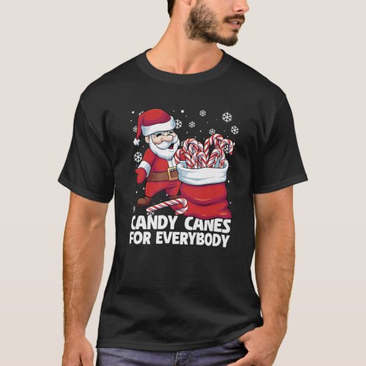 T-shirt Candy Canes For Everybody Santa Christmas Candy Ca (Devant)