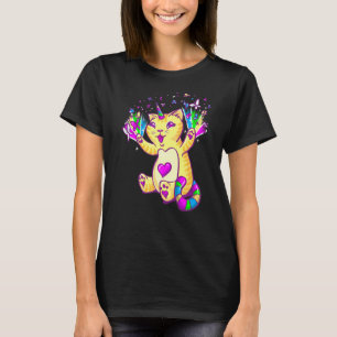 T-shirt Candy Chat Unicorn Uni chat Chat coloré