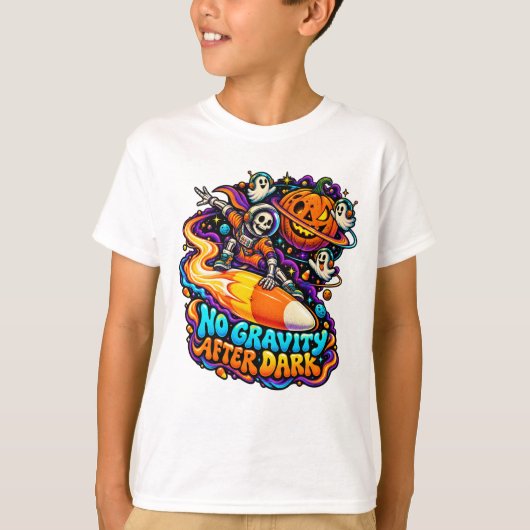 T-shirt Candy Comet Squelette Espace Halloween (Devant)