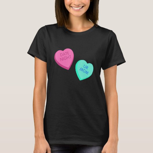 T-shirt Candy Conversation Coeurs Valentines Filles Fille  (Devant)