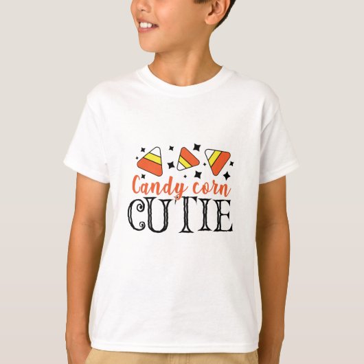 T-shirt Candy Corn Cutie Halloween Tricoter Ou Traiter (Devant)