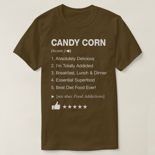 T-shirt Candy Corn Définition Signifiant Drôle (Design devant)