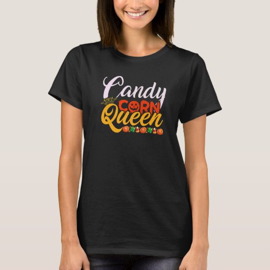 T-shirt Candy Corn Queen C'est mon costume d'Halloween (Devant)