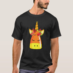T-shirt Candy Corn Unicorn Visage Halloween Costume D