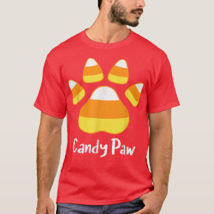 T-shirt Candy Paw Candy Corn Chien Chat Amoureux des anima