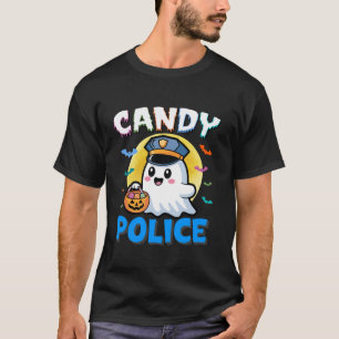 T-shirt Candy Police Ghost Funny Halloween Ghost Candy Sec